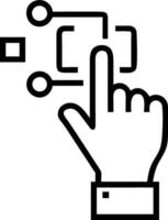 Businessman hand touching virtual screen modern background concept text finger copy space concept as Businessman touches virtual screen highlights modern innovation and digital tra Clean vector