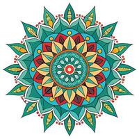 colorful mandala design with a circular center white background vector