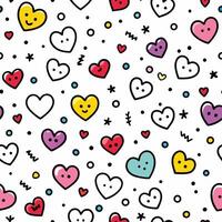 seamless pattern with hearts and stars on white background white background vector