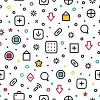 a seamless pattern with icons symbols white background vector