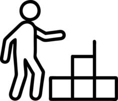 Businessman hand arranging wood block icon business strategy action plan copy space concept as Businessman arranges wooden blocks business strategy icons highlights action oriented Clean vector