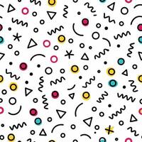seamless pattern geometric shapes and shapes white background vector