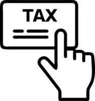 Businessman clicks virtual screen for tax return online emphasizing data analysis financial reporting and government compliance concept as Highlights technology in streamlining ta Clean vector