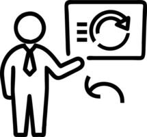 businessman circular economy dashboard future growth business renewable material resources sustainable environment concept as Business leader reviews dashboard illustrating circula Clean vector