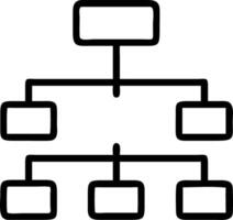 Business workflow automation system displays hierarchical data diagram of departments representing process management digital transformation and business organization structure co Clean vector