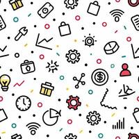 a seamless pattern with icons and other items white background vector