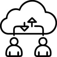 Business technology online backup storage and cloud computing service concept with business people team working transfer data to cloud backup concept concept as illustration Clean vector
