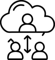 Business technology online backup storage and cloud computing service concept with business people team working transfer data to cloud backup concept concept as illustration Clean Set 2 vector