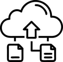 Business technology cloud server security with team management data upload symbolizes secure storage and workplace efficiency concept as Highlights cloud based technologys role in Clean Set 2 vector