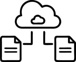 Business technology document management system and cloud storage symbolize efficient workplace solutions for data organization and accessibility concept as Highlights secure docum Clean vector