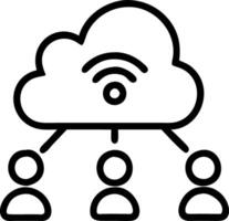 Business technology cloud server security with team management data upload symbolizes secure storage and workplace efficiency concept as Highlights cloud based technologys role in Clean vector