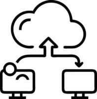 Business technology cloud computing service and data center server symbolize scalable IT solutions for secure workplace infrastructure concept as Highlights modern technology for Clean Set 9 vector