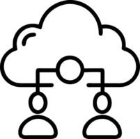 Business technology cloud computing service and data center server symbolize scalable IT solutions for secure workplace infrastructure concept as Highlights modern technology for Clean vector
