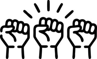 Business team raises fists celebrating victory success in low poly style with glowing blue particles emphasizing collaboration and achievement concept as Dynamic composition highl Clean vector