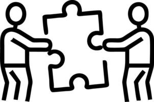 Business team holds jigsaw pieces in office to represent teamwork unity and troubleshooting for strategy and success concept as Highlights corporate collaboration and problem solv Clean vector