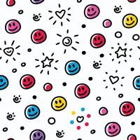 smiley faces and hearts on white background white background vector