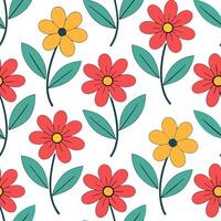 Bright summer flowers seamless pattern with large bold petals and vibrant colors for lively garden themes concept as Bright and bold summer flowers pattern with large petals and vi Clean Set 4 vector