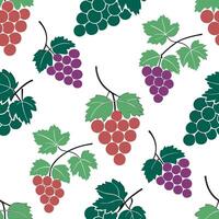 Bright juicy grapes seamless tile pattern with green purple and red hues for a refreshing summer touch concept as Grapes in green purple and red hues create a juicy seamless tile p Clean vector