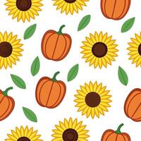 Bright autumn harvest seamless pattern with colorful pumpkins squashes and gourds for a festive fall look concept as Festive autumn harvest pattern with colorful pumpkins squashes Clean Set 4 vector