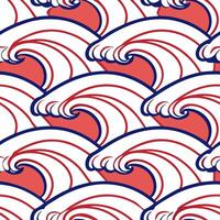 Bold summer waves seamless pattern with vibrant crashing waves and high contrast colors for energetic designs concept as Energetic summer waves pattern with bold crashing waves and Clean Set 2 vector