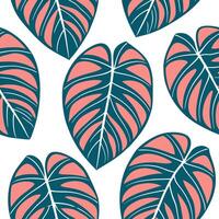 Bold spring leaves seamless pattern with large scale leaves and bright contrasting colors for striking designs concept as Bold large spring leaves pattern featuring bright contrast Clean Set 2 vector