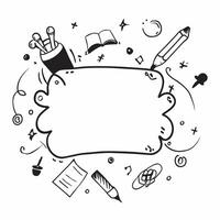 Backpacks Border with Notebooks and Ready for School Wording concept as A cheerful border frame featuring colorful backpacks notebooks and pencils The words Ready for School are p Clean Set 3 vector