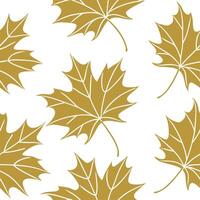 Autumn leaves seamless pattern with golden yellow hues and delicate veins for an elegant refined look concept as Elegant autumn leaves pattern with golden yellow hues and delicate Clean Set 2 vector