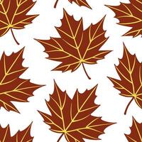 Autumn leaves seamless pattern with bold graphic leaves and deep brown and gold colors for striking fall designs concept as Bold autumn leaves pattern with graphic leaves and deep Clean Set 2 vector