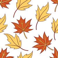 Autumn leaves seamless pattern with falling leaves and wind swept textures for a dynamic natural look concept as Falling autumn leaves pattern with wind swept textures and dynamic Clean Set 2 vector