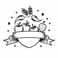 Autumn harvest seamless pattern with ripe apples pears and baskets for a natural farm inspired aesthetic concept as Farm inspired autumn harvest pattern featuring ripe apples pears Clean vector