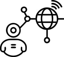 AI tool smart robot science artificial intelligence innovation futuristic global connection online access data network concept as AI powered robot futuristic design highlights glob Clean vector
