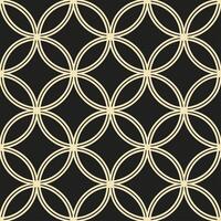 Art Deco seamless pattern with retro circles and gold accents on black background concept as Create a seamless pattern featuring retro circles with gold accents on a black backgrou Clean vector