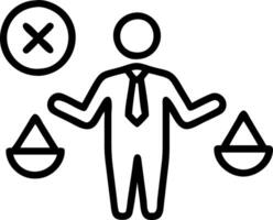 AI ethics and governance in artificial intelligence businessman interacting with icons for ethics law governance in AI highlighting responsible AI usage and ethical decision making Clean vector