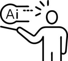 AI artificial intelligence person interacts with holographic interface bridging business education sports science security lifestyle revolutionizing diverse sectors concept as User Clean Set 2 vector