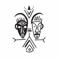 African tribal patterns and masks seamless tile pattern with earthy color palette concept as Earthy color palette highlights African tribal patterns and masks in seamless tile patt Clean vector