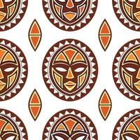 African tribal patterns and masks seamless tile pattern with earthy color palette concept as Earthy color palette highlights African tribal patterns and masks in seamless tile patt Clean Set 2 vector