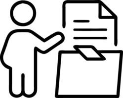 Accountant showing office document auditing concept plan review process and assess correctness management of important document storage of organization document system accountant A Clean vector