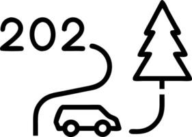 Aerial top view road in forest with car to start the new year 2026 Goal plan action Business target and growth strategy Business annual plan and development for achieving goals an Clean vector