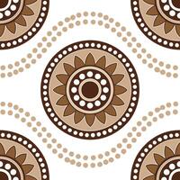 Aboriginal Dot Art seamless tile pattern with earthy tones and traditional motifs for authentic decor concept as Earthy toned Aboriginal dot art patterns arranged seamlessly for au Clean Set 2 vector