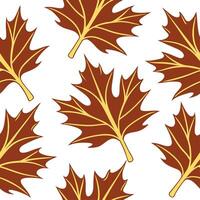 Abstract autumn leaves seamless pattern with geometric leaf shapes and earthy tones for modern fall designs concept as Modern autumn leaves pattern with geometric shapes and earthy Clean Set 4 vector