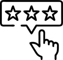 A customer completes a 5 star satisfaction survey for service experience assessing quality leading to business reputation rankings concept as Customer fills 5 star satisfaction su Clean vector