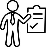 A businessman ticks the correct sign on documents to approve projects ensuring acceptance and quality assurance through assessments and evaluations concept as Businessman marks ap Clean vector