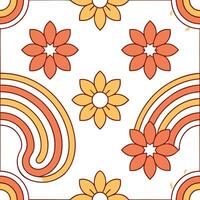 70s inspired seamless pattern with psychedelic shapes and vibrant color schemes for creative projects concept as Psychedelic 70s pattern featuring vibrant shapes and color schemes Clean Set 2 vector