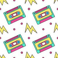 80s neon seamless pattern with glowing elements and vibrant contrasts for modern designs concept as Glowing 80s neon pattern with vibrant contrasts ideal for modern and eye catchin Clean Set 2 vector