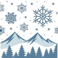 Winter whites seamless pattern with snowflakes frosted trees and soft snow for a serene peaceful winter design concept as Serene winter whites pattern with snowflakes frosted trees Cleans Set 2 vector