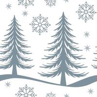 Winter whites seamless pattern with snowflakes frosted trees and soft snow for a serene peaceful winter design concept as Serene winter whites pattern with snowflakes frosted trees Cleans Set 4 vector