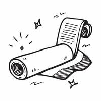 Yoga mat icon with copy space on a white background concept as A image of a yoga mat icon with generous copy space on a white background ideal for fitness and exercise theme Clean Set 2 vector