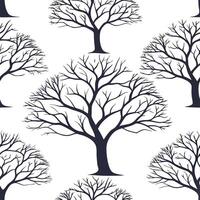 Winter trees seamless pattern with twisted branches and heavy snow for a dramatic cold weather effect concept as Dramatic winter trees pattern with twisted branches and heavy snow Cleans vector