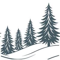 Winter trees seamless pattern with snowy pine trees forest background and soft snowflakes for a quiet winter forest concept as Quiet winter forest pattern with snowy pine trees sof Cleans vector