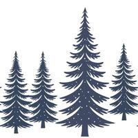 Winter trees seamless pattern with tall pine trees and light snow for a serene winter forest scene concept as Serene winter trees pattern with pine trees and light snow ideal for a Cleans Set 2 vector
